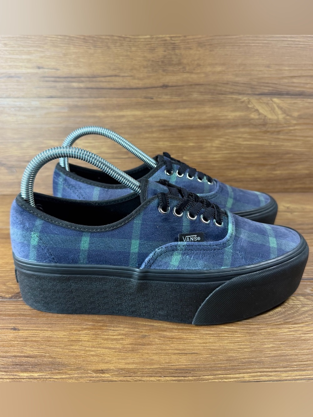 Vans Velvet Plaid Platform Stacked Sneakers Women’s Size 8 Shoes